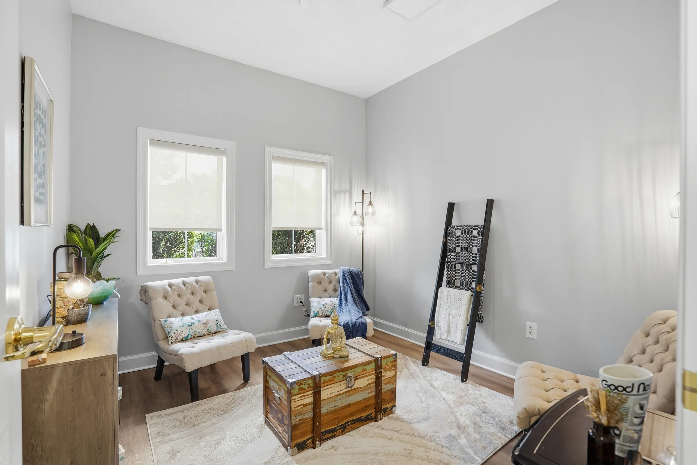 A calm meditation room at Des Moines Wellness Center used for trauma-informed work